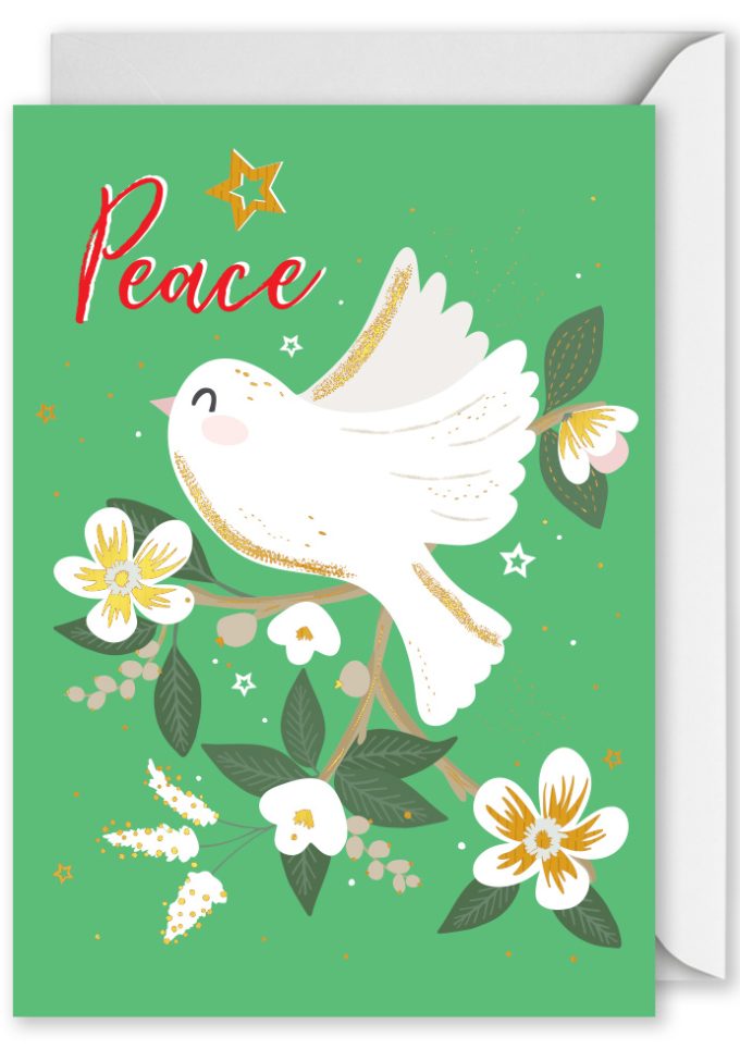 8537 Foiled Christmas Card 8537 dove