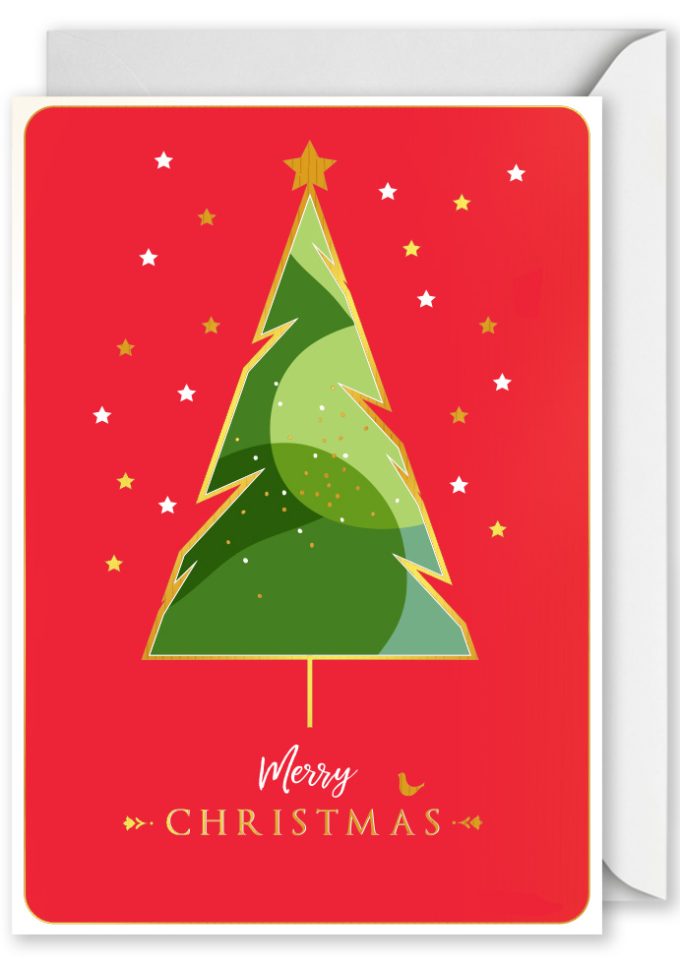 8553 Foiled Christmas Card 8553 tree