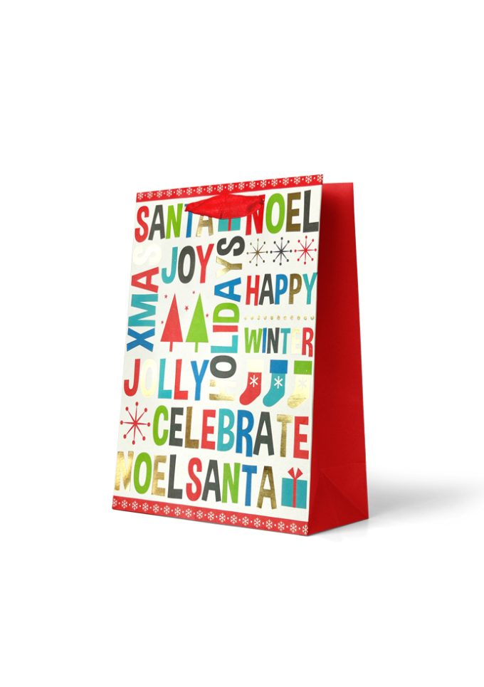 B607MX Gift Bag Medium Christmas Script