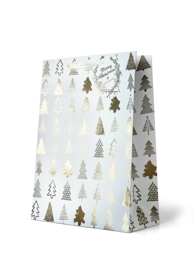 B622LX Gift Bag Large Foiled Gold Trees