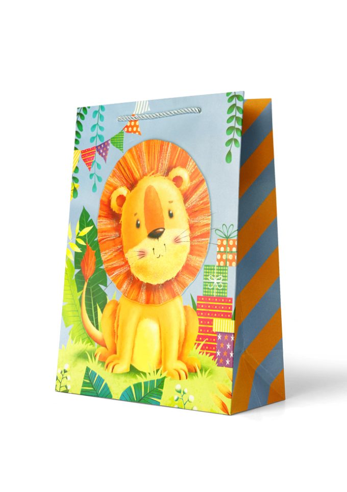 B773L Premium Gift Bag Large Lion and Presents