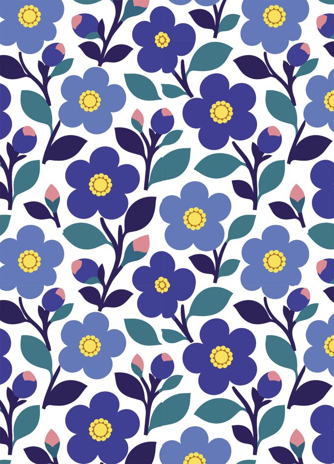 GW819 Blue Flowers