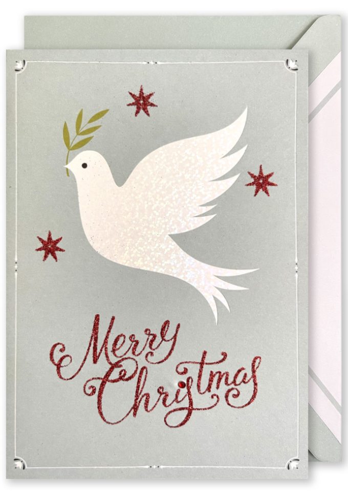 HE6139 $3 RRP Embellished Christmas Card: "Merry Christma