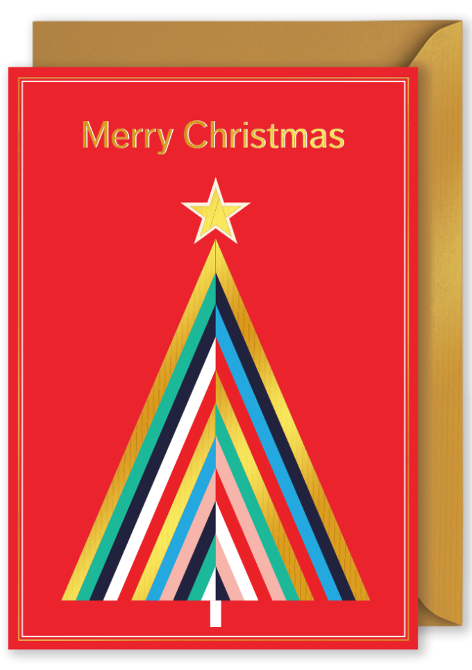 OP1246 Foiled Christmas Vertical Card - Merry Christmas m